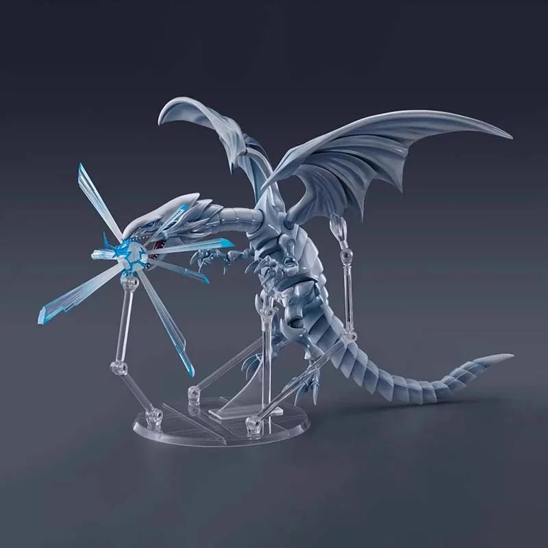 Bandai Authentic Yu Gi Oh Anime Figure SHM Blue-Eyes White Dragon High Poseability Collectibles Action Figures Toys For Boy Gift
