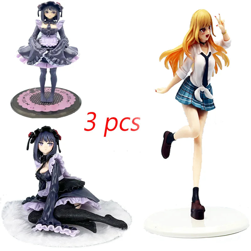 12cm My Dress-Up Darling Anime Figure Black Maid Outfit Kitagawa Marin Action Figure Shizuku Kuroe Figurine Collection Model Toy