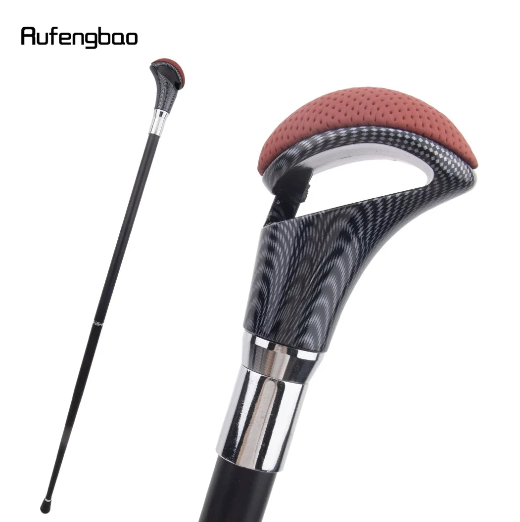 Rot Schwarz Leder Silber Spazierstock Mode Dekorativer Gehstock Gentleman Eleganter Cosplay Spazierstock Crosier 94cm