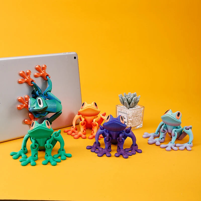 2025 Popular High Tech 3D Printed Magnetic Frog Fridge Sticker Movable Joint Glow in The Dark Dragon Toy