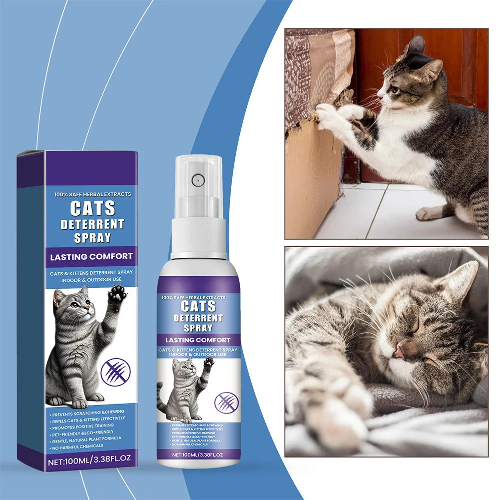 2Pcs Cat Deterrent Spray Natural Cat Scratch Deterrent Training Aid Furniture Protector for Sofa Curtain