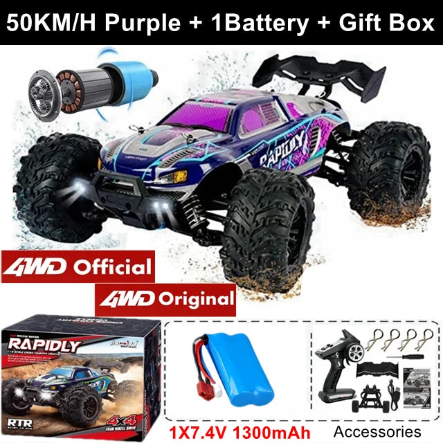 4WD Ferngesteuertes Auto Offroad 4x4 RC High Speed ​​Buggy Truck Super Brushless 50 oder 80KM/H Schnelles Drift Racing Spielzeug Kinder Erwachsene
