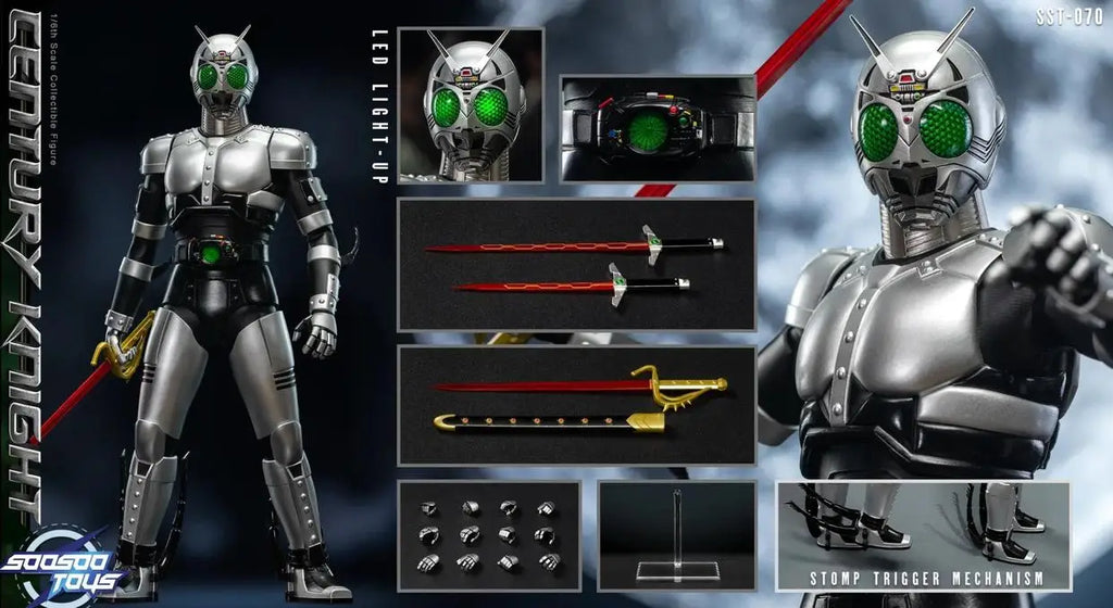 【In Stock】Original SOOSOOTOYS SST-070 Silver Shadow Warrior Kamen Rider Shadow Moon 1/6 Action Figure Toy
