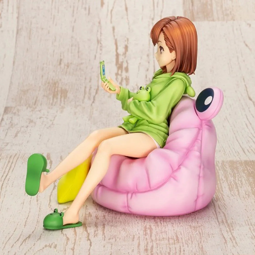 11CM Anime To Aru Kagaku no Railgun T - Misaka Mikoto Figure Seated Instant Noodle Press Anime Model Figures