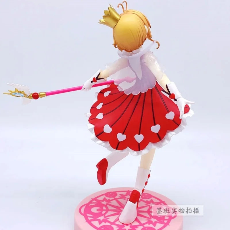 20cm Anime Figure Card Captor Kinomoto Sakura Model Figurines Genuine Lovely Girl Decorative Collectible Adult Kids Dolls Toy Gi