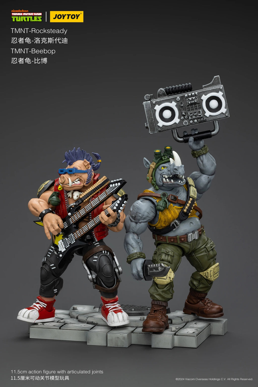 JOYTOY JOYTOY TMNT Teenage Mutant Ninja Turtles Beebop &amp; Rocksteady 1/18 Actionfigur Modellspielzeug