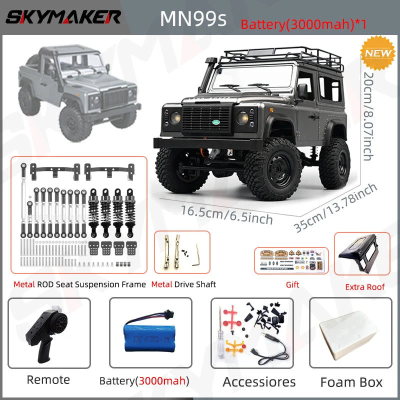 Neues MN99s MN98 1:12 MN-Modell RTR-Version RC-Auto 2.4G 4WD RC Rock Crawler Defender Fernbedienungsauto 1/12 RC-LKW-Autos Spielzeug