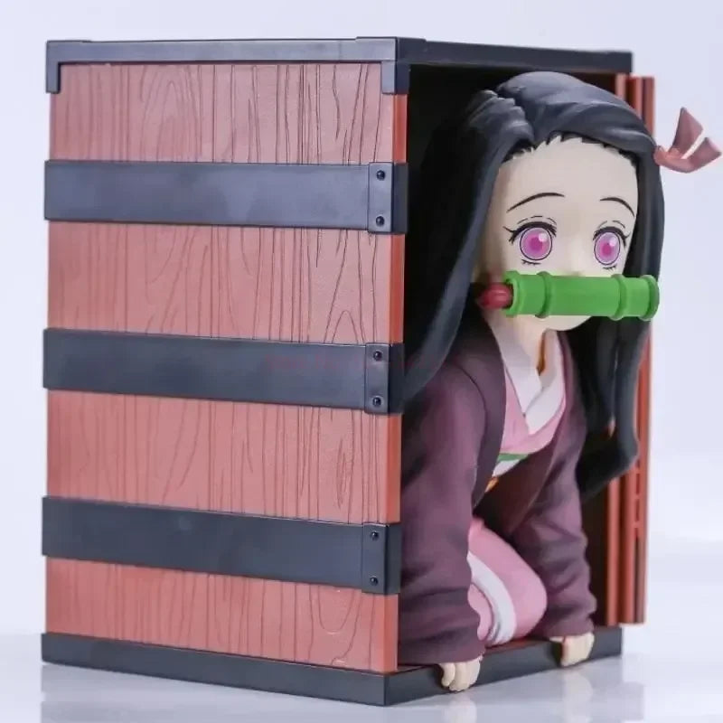 Neue 22 cm große Anime-Actionfiguren: Demon Slayer Kimetsu No Yaiba Kamado Nezuko Popcorn Bucket PVC-Sammlerstück, Deko-Modelle, Spielzeug, Geschenke