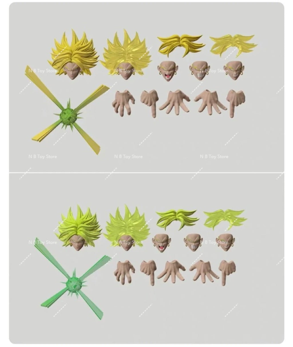 In Stock MP Model 03A 03B Dragon Ball Z SHF SSJ Broly Heads Kit Accessories Headsculpt Anime Action Figures Toys PVC Gift Models