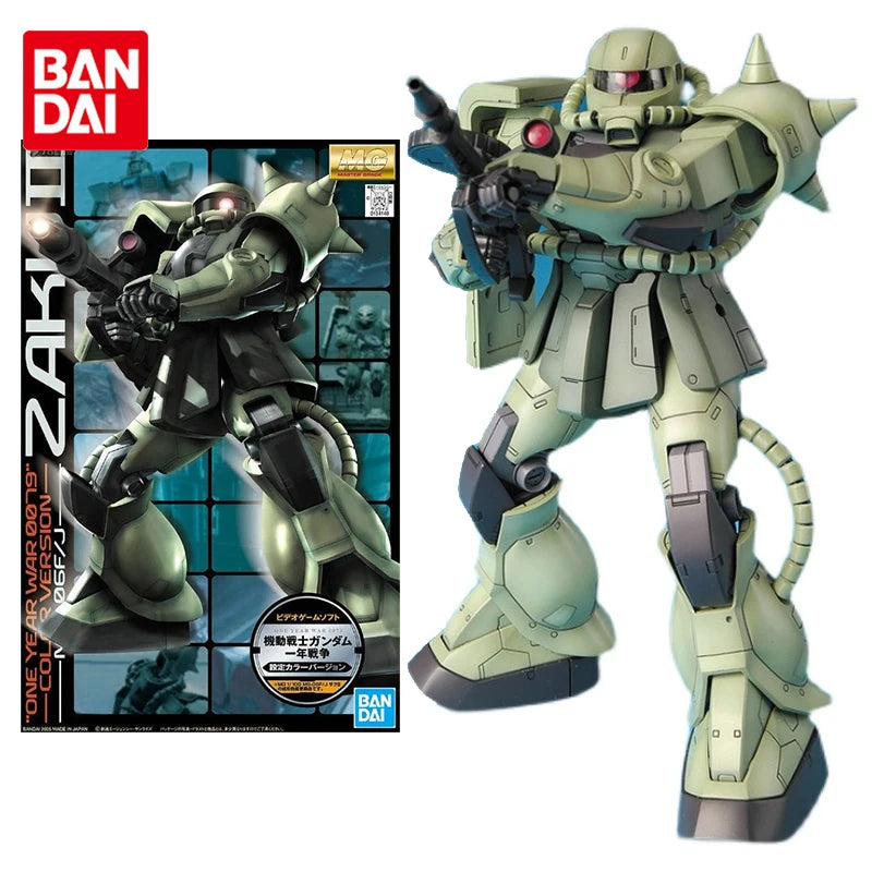 Bandai Genuine Gundam Model Kit Anime Figure MG 1/100 MS-06F/J Zaku Ⅱ One Year War Gunpla Anime Action Figure Toys for Children