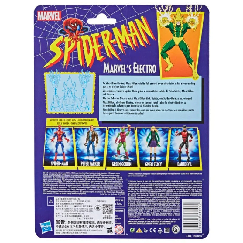 Genuine Hasbro Marvel Legends Spider-Man Carded Figure Electro Lightning Man 6-inch Action Figure Toys for Boys Girls Gift Model