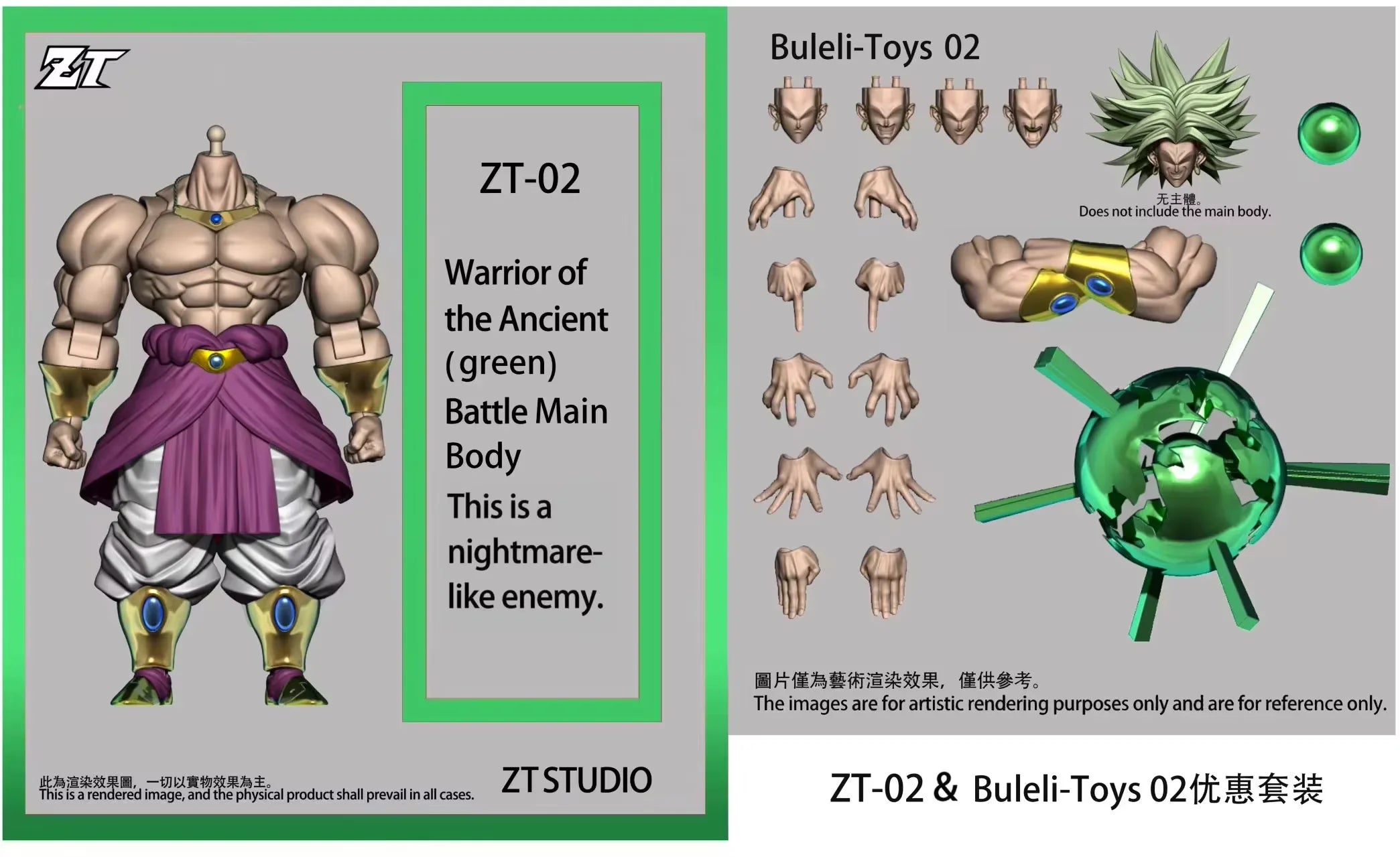 ZT STUDIO 1/12 ZT02 Dragon Ball Broly Anime Action Figures Ancient Warrior Green Broly Figure Collection Model Toys Gifts