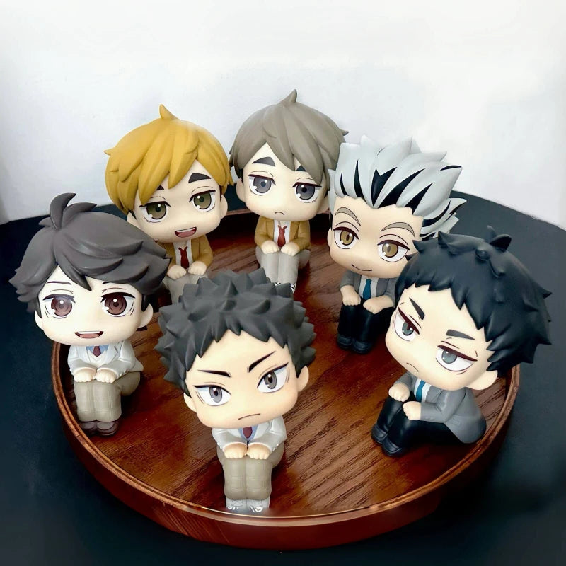 Anime Haikyuu!! miya atsumu Oikawa Tooru Iwaizumi Hajime Akaashi Keiji Look Up Model Action Figures Q Version PVC Birthday Gifts