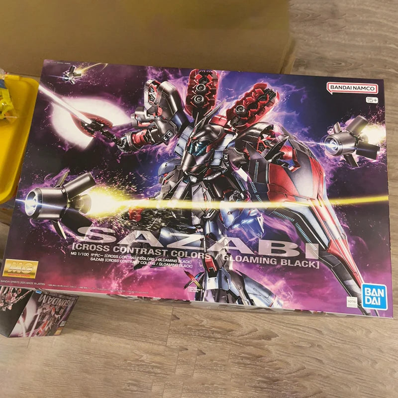 In Stock BANDAI China Limited MG 1/100 [CROSS CONTRAST COLORS / GLOAMING BLACK] SAZABI Anime Action Figures Assembly Model Toy