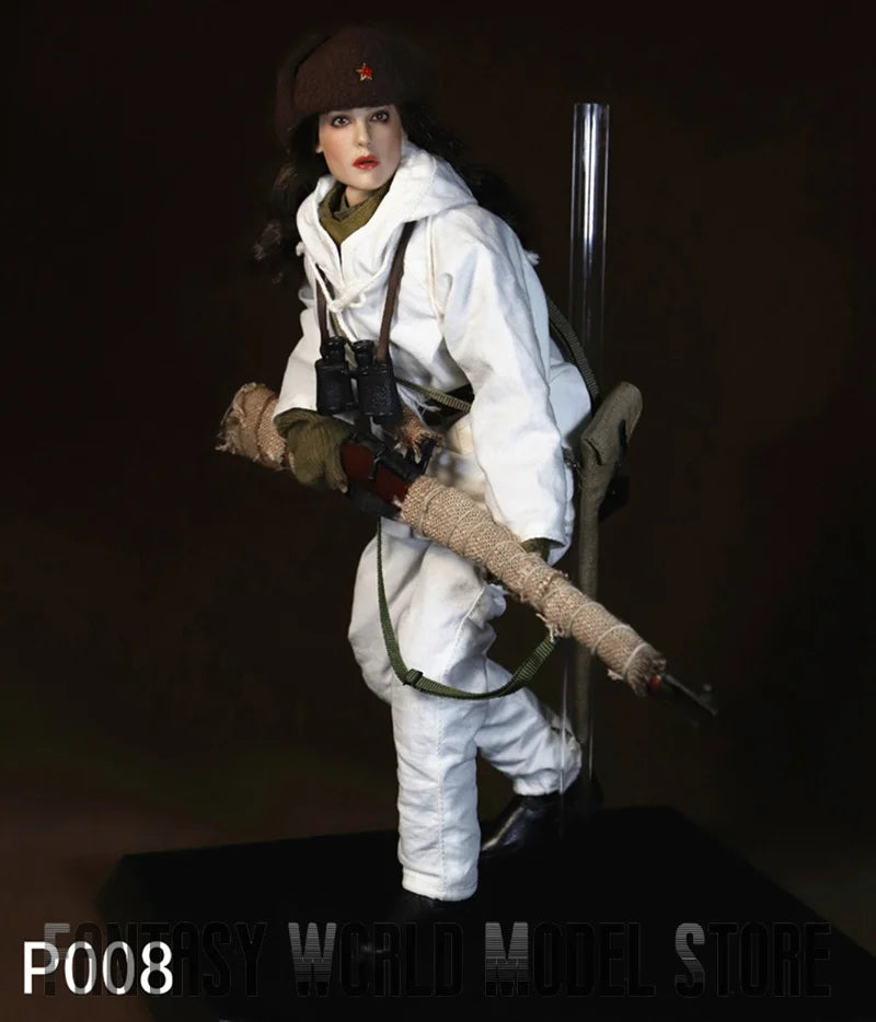 In Stock MOETOYS P008 1/6 Scale Soviet Assault Female Officer Snow Sniper 12'' Full Set Collectible Action Figure Model Dolls