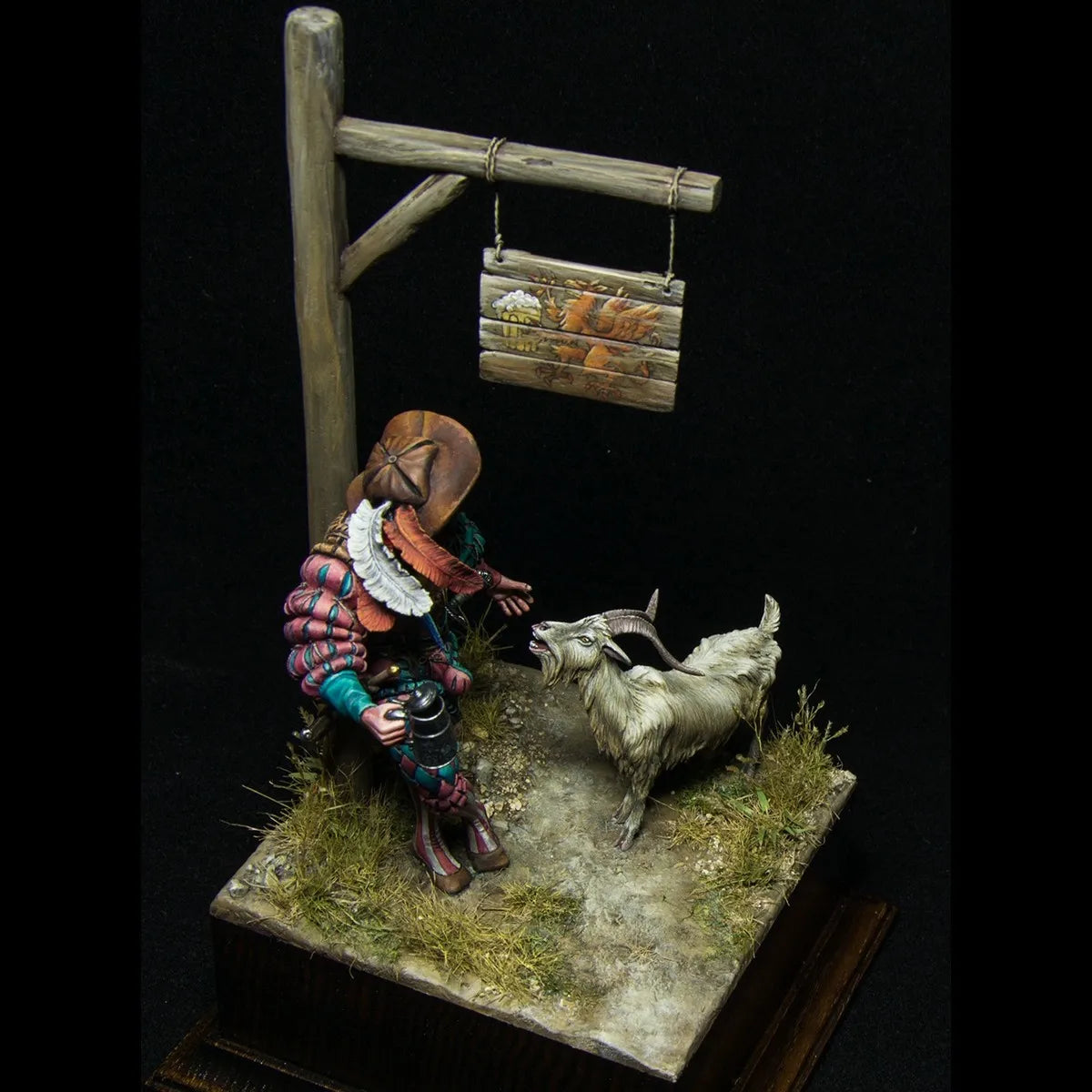 75mm resin figure unpainted model kit, Mercenary and Goat, Survivors in Battle Unassembled and Unpainted GK
