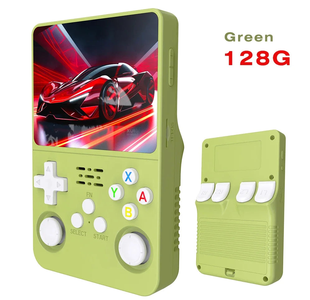 NEW Green R36S Retro Handheld Video Game Console Linux System 3.5 Inch IPS Screen Portable Pocket Video Player 64GB 128G Games