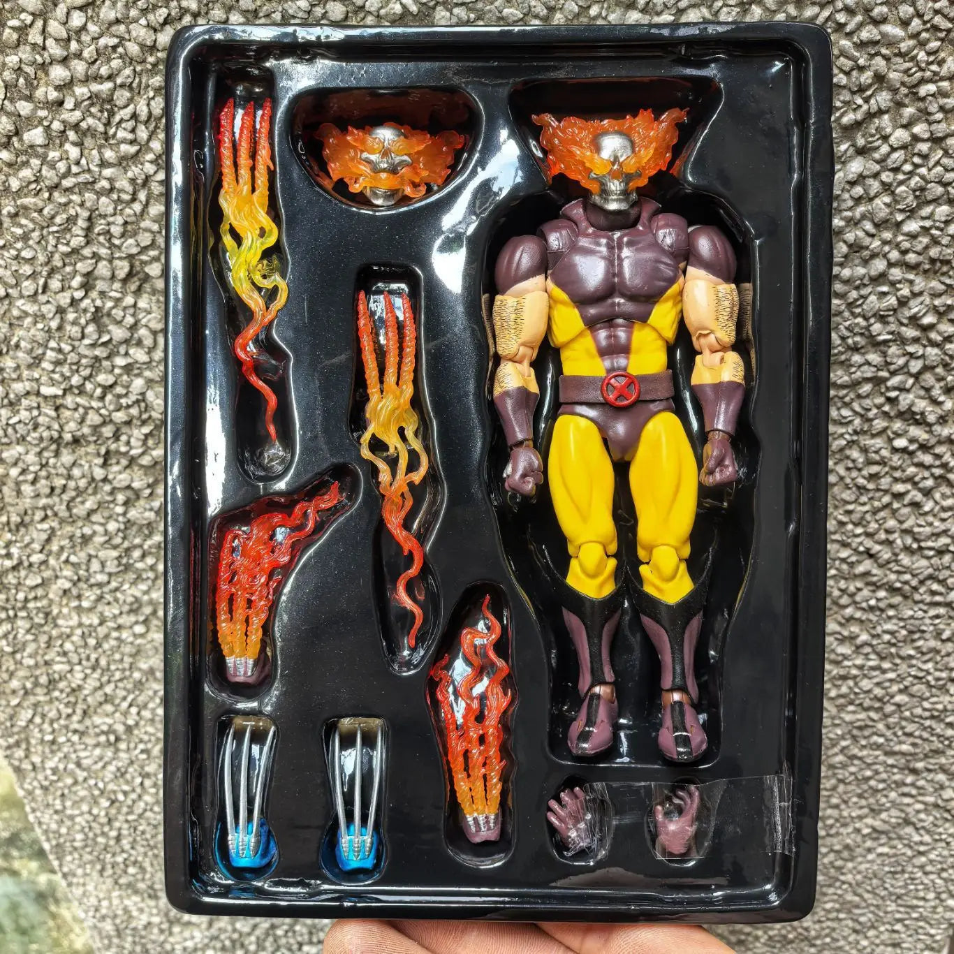 Marvel Ct Toys Wolverine Hellverine Figures Hot Mafex 096 X-Men Hell's Fire Action Figurine PVC Statue Collection Model Decor