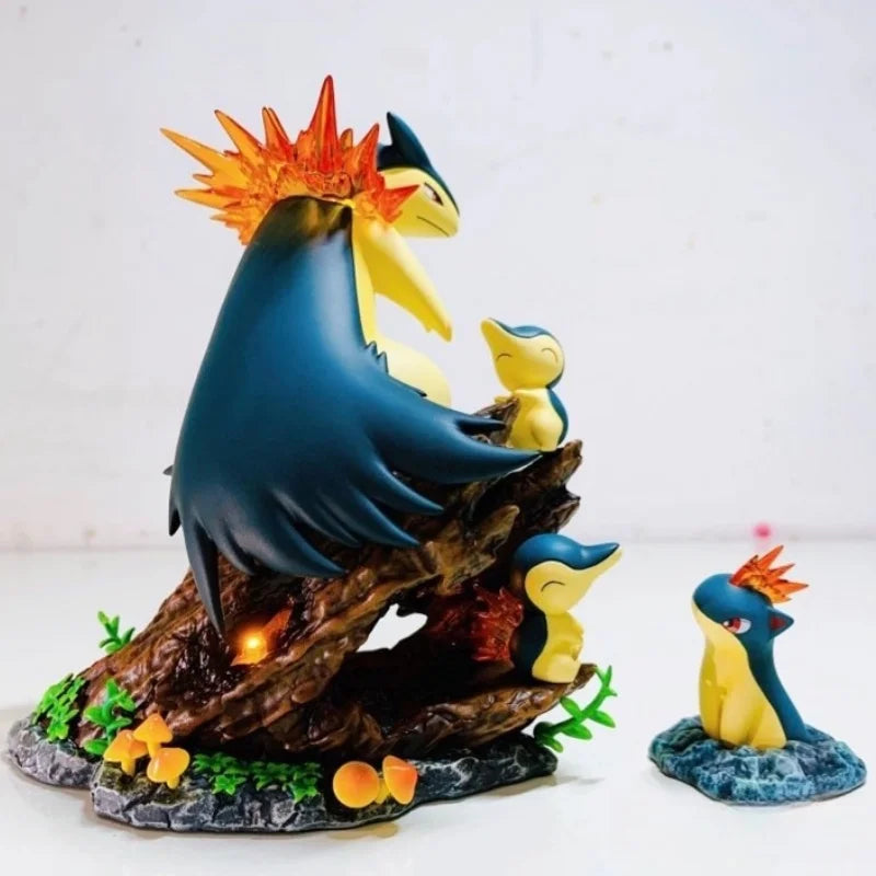 Anime Pokemon Typhlosion Figuren Ein Tag mit Benny Sammeln PVC Modell Statue Schreibtisch Dekoration Sammlung Kinder Geburtstag Geschenk Spielzeug
