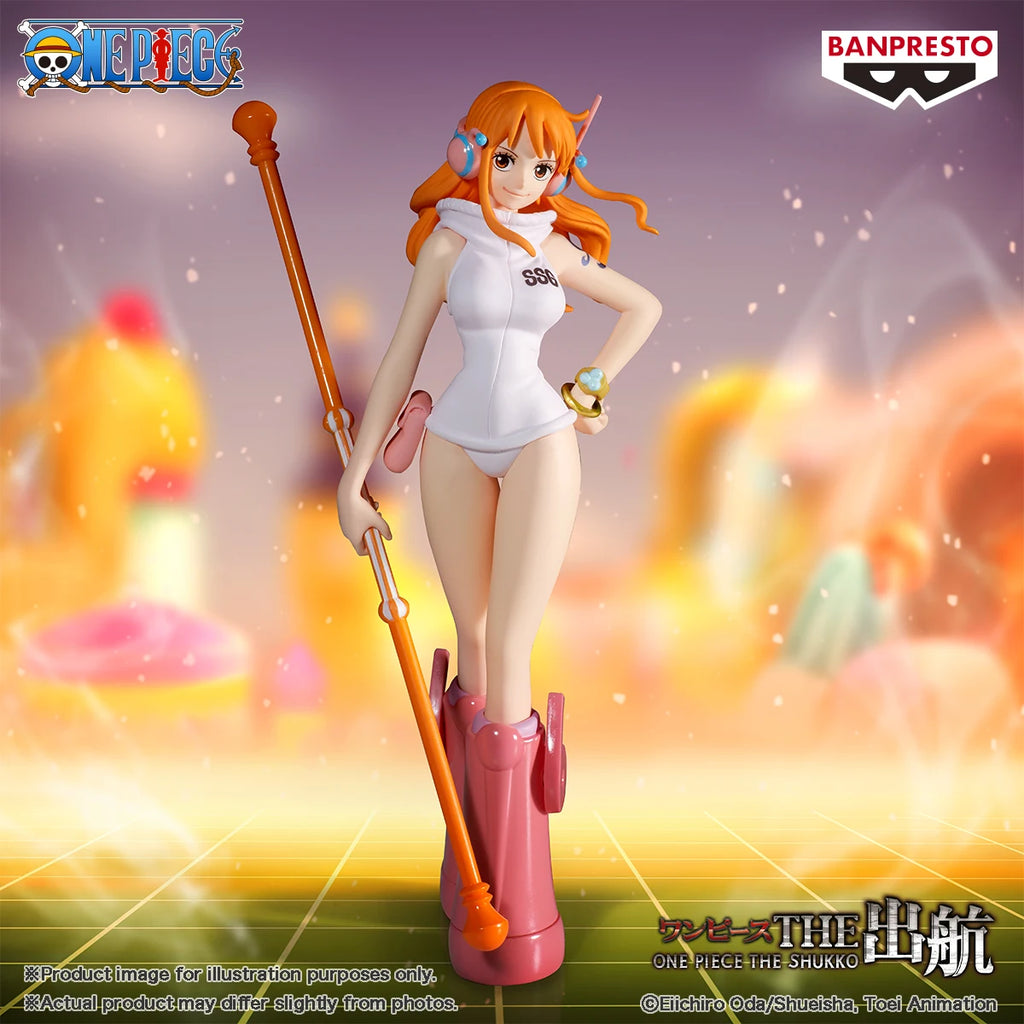 In Stock BANDAI Banpresto "One Piece" The Shukko NAMI ver.EGGHEAD 16cm Bishoujo Doll Original Collectible Anime Figure Model Toy