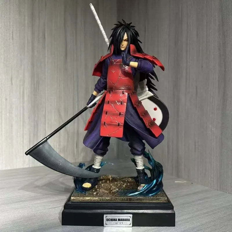 36cm Cartoon Figure Uchiha Madara Standing Posture Luminable Collect Model Pvc Desktop Ornament Decorations Holiday Gifts Toys