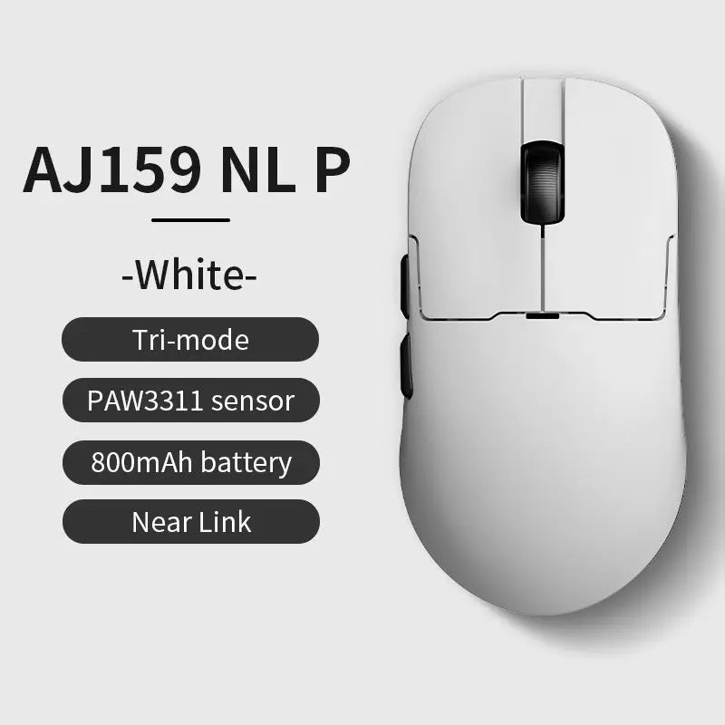 AJAZZ AJ159 NL Kabellose Maus 800 mAh Kompatibel mit Spielen und Büro PAW3395 1K Nearlink BT Kabellose Maus Laptop GiftAJAZZ AJ1