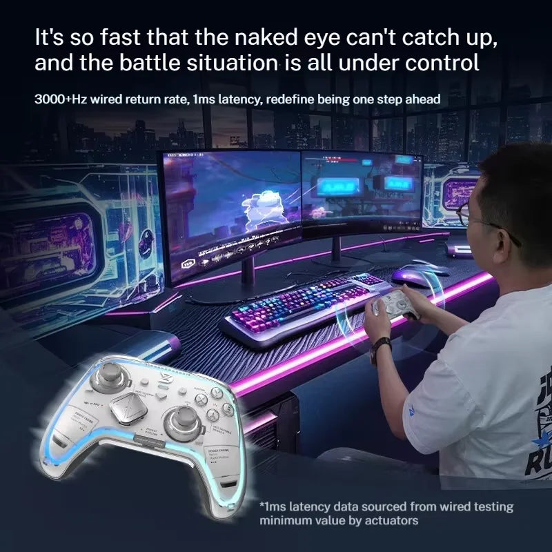ZD Ultimate Legend Wireless Game Controller 3-Mode 3000+Hz Refresh Rate RGB Custom Switch Compatible with Switch2 PC NS TV Steam