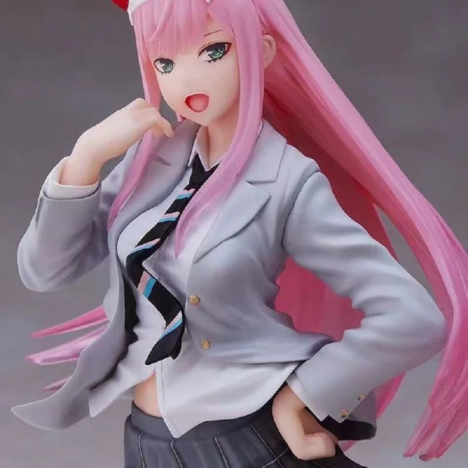 DARLING in the FRANXX Anime Figure Zero Two 18CM PVC cartoon Toy Uniform Version Collectible Doll for Kids Birthday Gift
