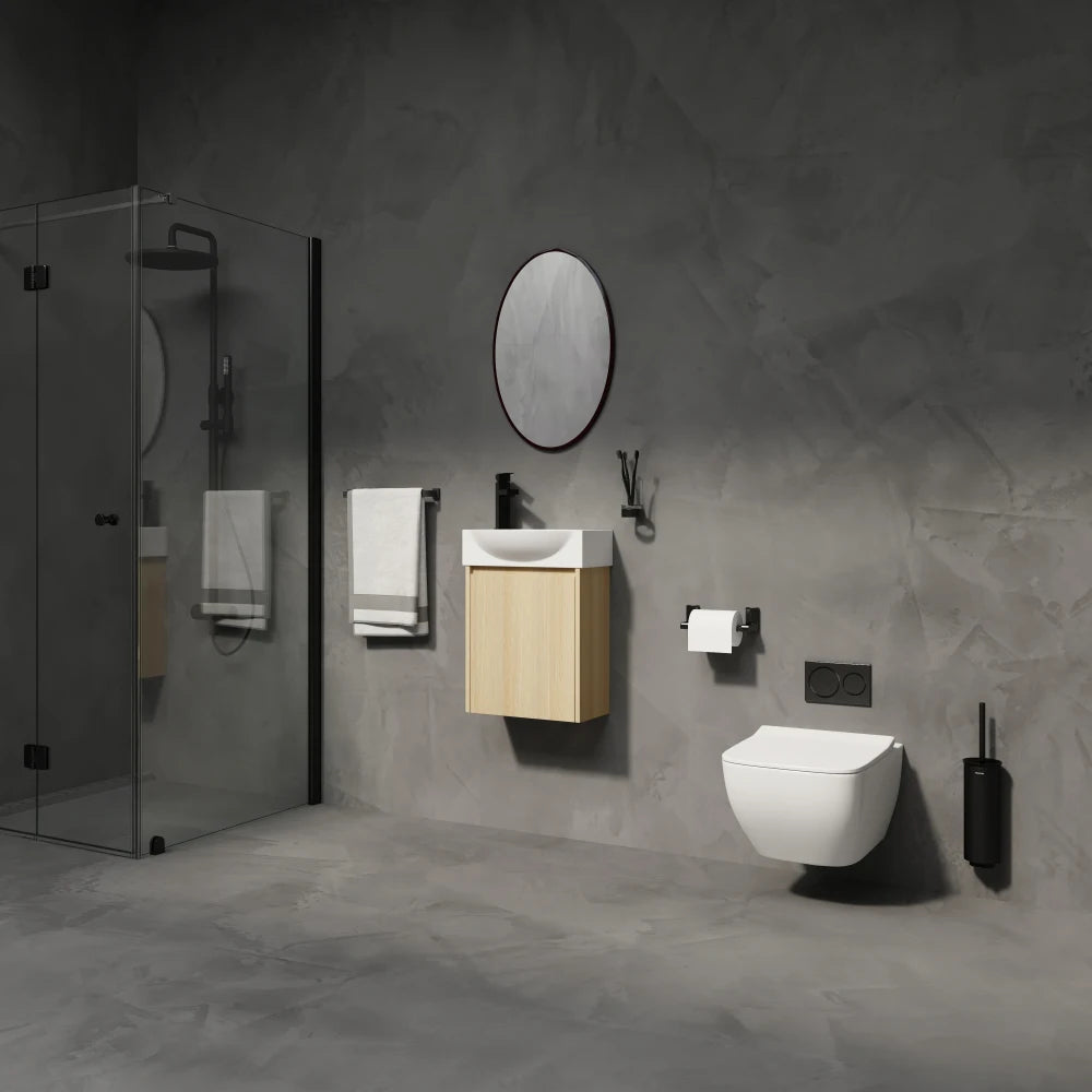 16 "Bathroom Vanity Sink Combo for Small Space, Modern Small Bathroom Vanity with Ceramic Sink, Small Bathroom Sink Cabinet Set