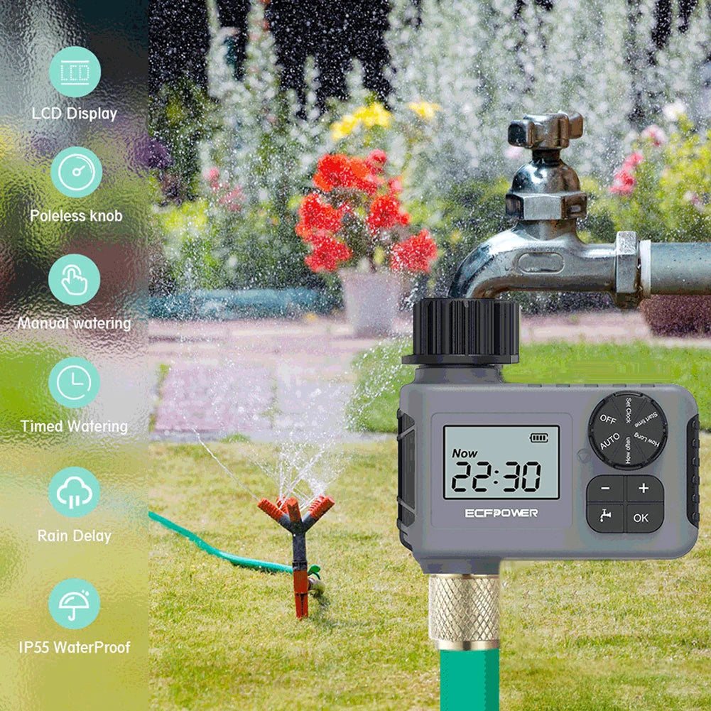 Automatic Water Timer Intelligent Irrigation Watering System Sprinkler Timer Garden Programmer Equipment IPX7 LCD Display