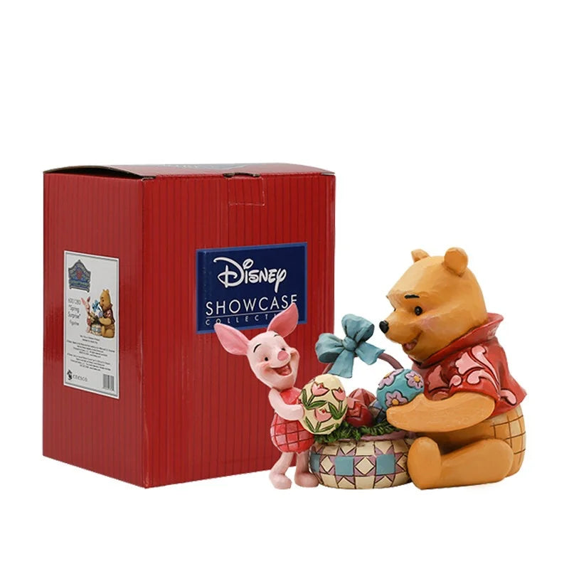 Disney Official Winnie The Pooh And Piglet Collectible Figurine Easter Scene Desktop Decor Statue For Disney Fans Collectors