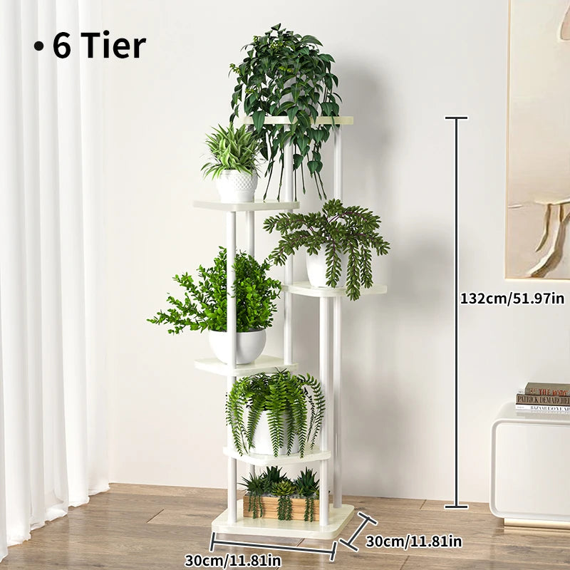 Flower Stand Rack Storage Shelf Iron Plant Holder Home Garden Flower Pot Organizer Living Room Balcony Storage Rack Shelves