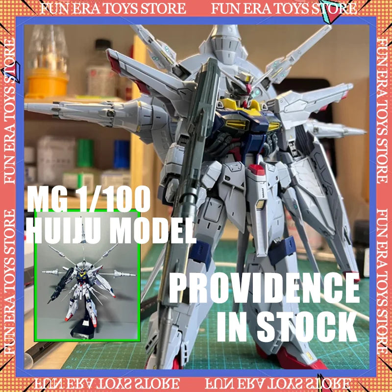В наличност HUIJU MG 1/100 SEED Providence Regular Version Mech Assembly Model Kit Екшън фигурки Робот Пластмасови модели Комплекти Играчка Подарък