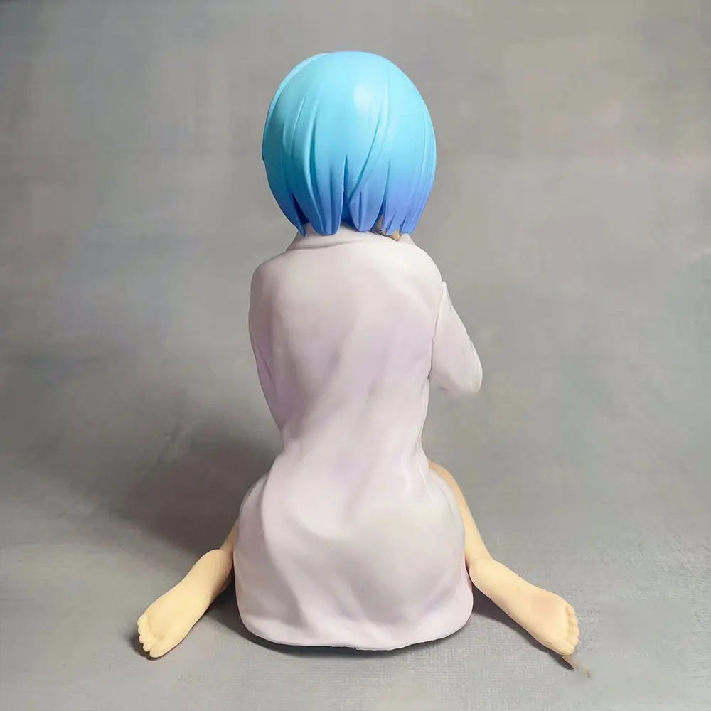 11CM Anime Life in another world from scratch Rem in white shirt sitting position anime model toys gift doll collection PVC