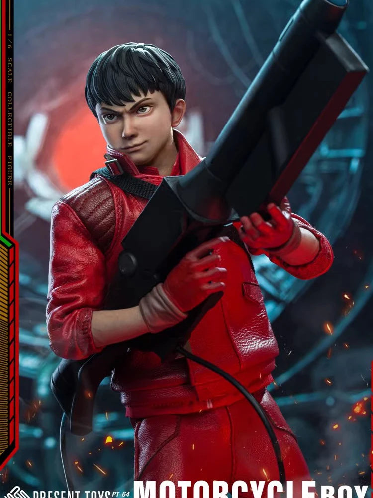 PT-sp64 1/6 Motorcycle Boy Action Figure Red Leather Jacket Pants Design 12inch Full Set PRESENT TOYS Man Soldier Model Gift