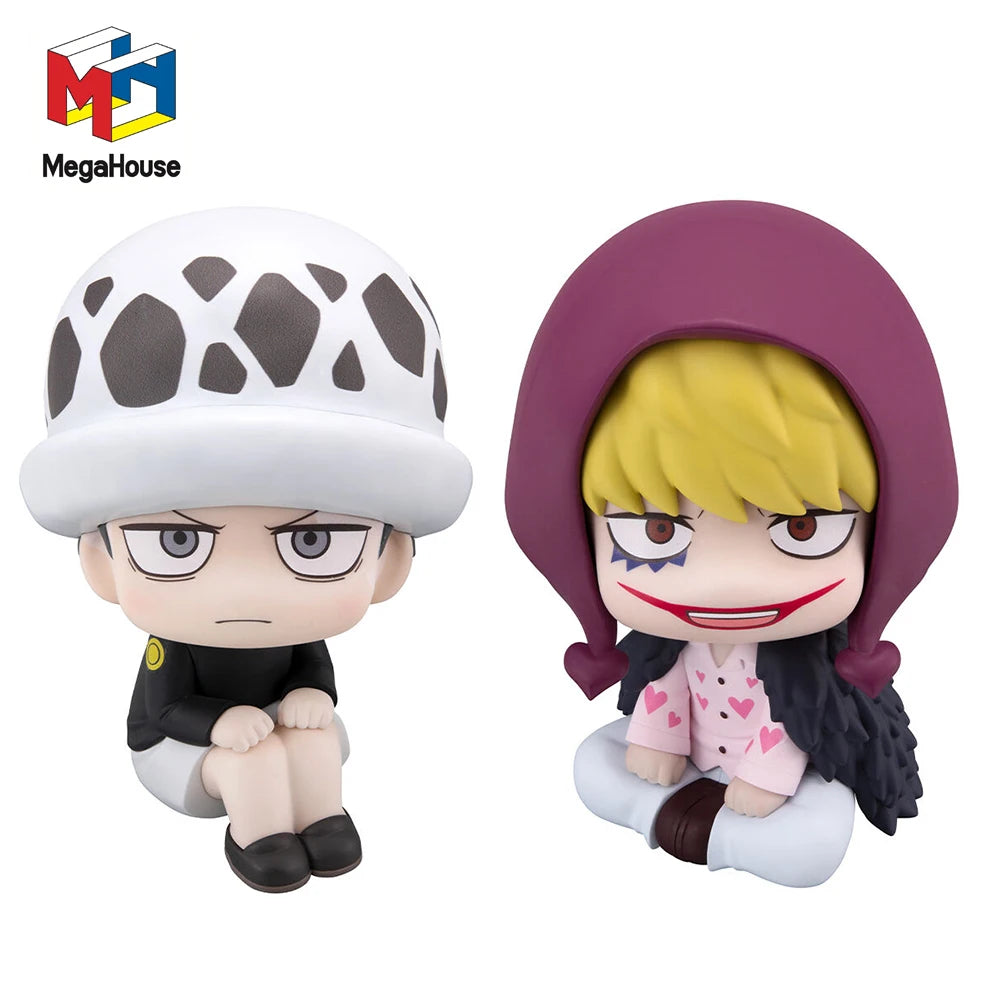IN Stock Original MegaHouse Look up ONE PIECE Donquixote Rosinante Trafalgar D. Water Law Q-version 11Cm Anime Model Toys