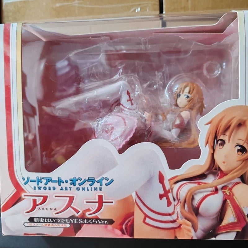 7cm Sword Art Online Yuuki Asuna Lying Posture Anime Figure Model Statue Boys Collection Desktop Decoration Ornament Toys Gifts