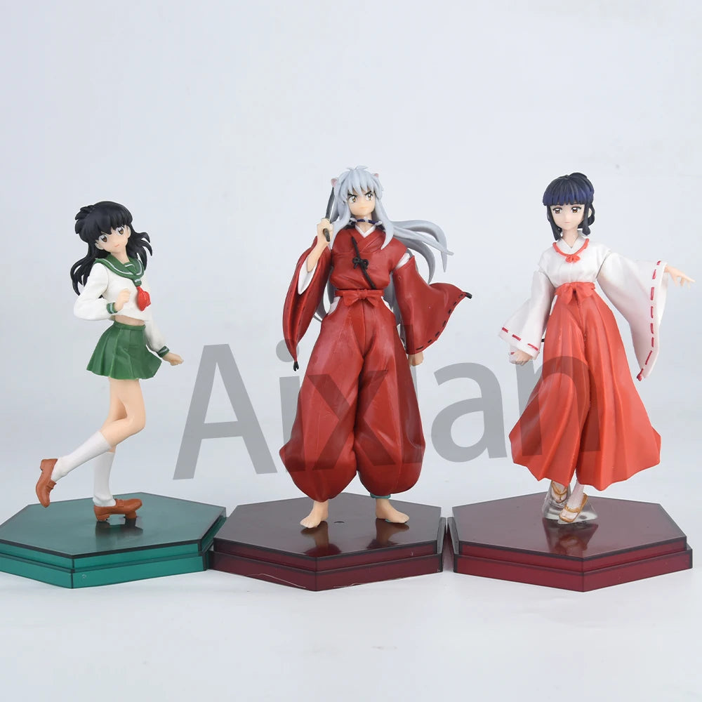 20cm Anime Inuyasha Figure Inuyasha Kikyō Sesshoumaru Higurashi Kagome PVC Action Figure Model Toys Collectible Model Toy Gift
