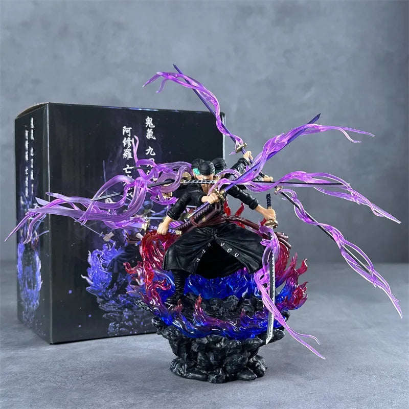 One Piece Аниме Фигурка 24см Ророноа Зоро Gk Три глави и шест ръце девет ножа Flow Ashura PVC екшън фигурка Модел играчки