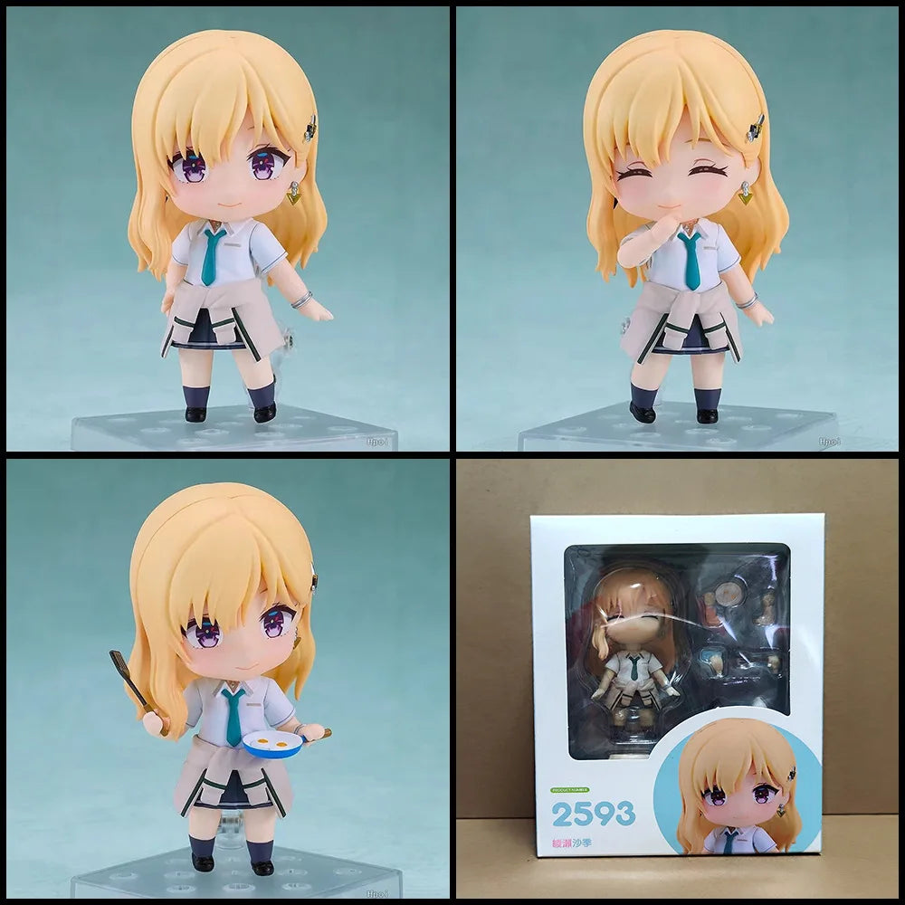 New Q Version 2593# Saki Ayase Cute Girl Gimai Seikatsu Anime Figures Model Doll Set Toy Movable Figurines Collection Gift
