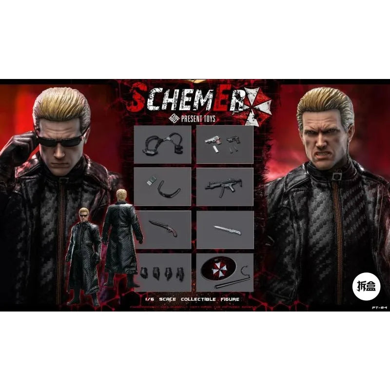 In Stock PRESENT TOYS Albert Wesker PTSP84 1/6 Scale Collectible Action Figure Anime Model  Toy Doll Gift Hobby Collectible