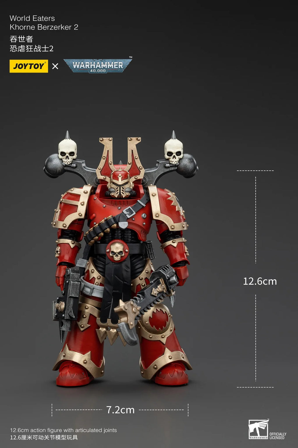 JOYTOY Warhammer 1/18 Actionfiguren World Eaters Khorne Berzerker Khorne Berzerker 2 Modell Toy Boy Geschenke 3,75 Zoll