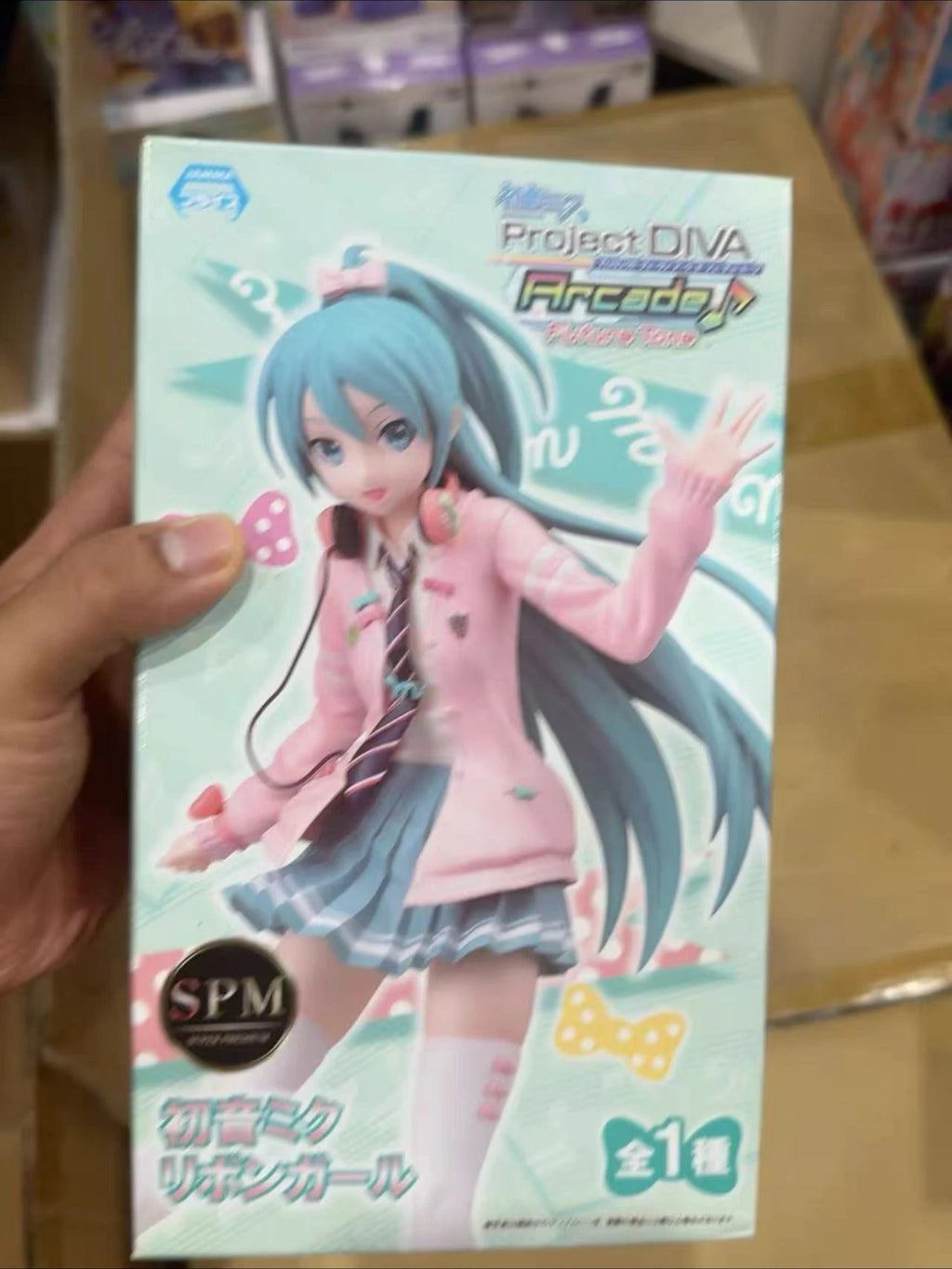In Stock SEGA SPM Hatsune Miku Project DIVA Arcade Future Tone Hatsune Miku Ribbon Girl PVC 23CM Anime Action Figures Model Toy