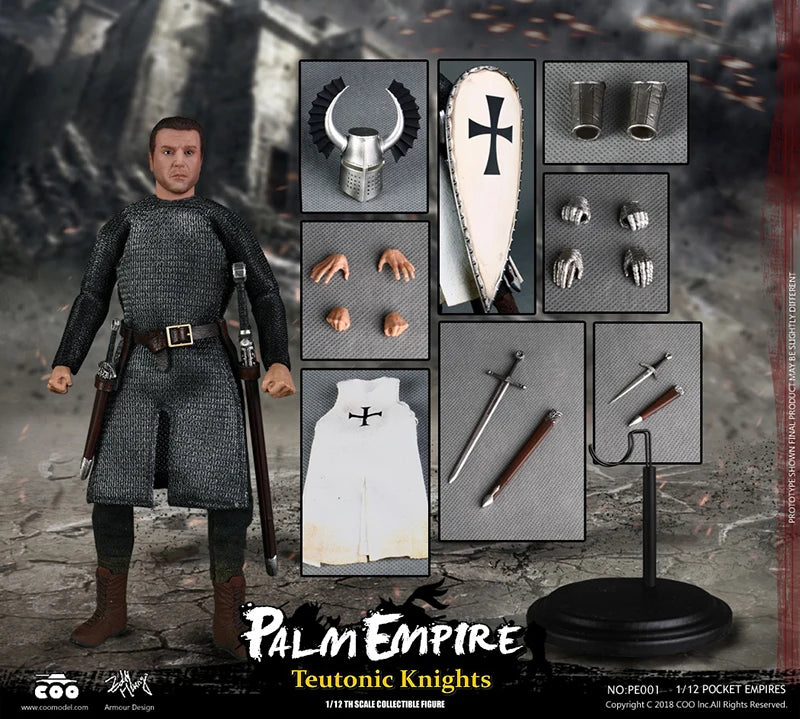 COOMODEL 1/12 Handheld Empire Series PE001 Teutonic Knights PE003 Hospital Knight Full Set 6" Action Figures In Stock