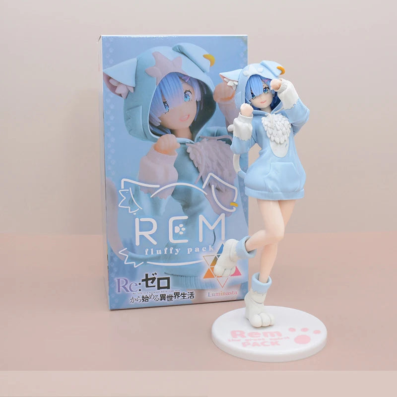22CM Anime Re:Zero kara Hajimeru Isekai Seikatsu Rem Figure Model Ram Puck Starting Dresses PVC Emilia Collection Gift Toy