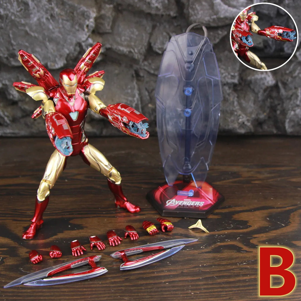 ZD Toys Marvel Iron Man MK85 2.0 LED 7" Action Figure The Infinity SAGA Mark LXXXV 1.0 Mark 85 Hologram Shield Nano Weapons Doll