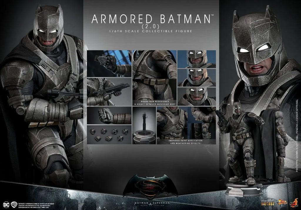 1/6 Scale Wayne Heavy Armor Alloy 12-inch Full Set Action Figure Soldier Height About 33CM HOTTOYS HT MMS742D62 2.0 Normal Ver