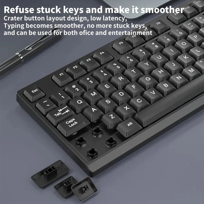 2.4G Wireless Keyboard Mouse Set 104 Keys Standard Keyboard Gaming Keyboard Mouse Kit Keyboard For Laptop Tablet PC Accessories