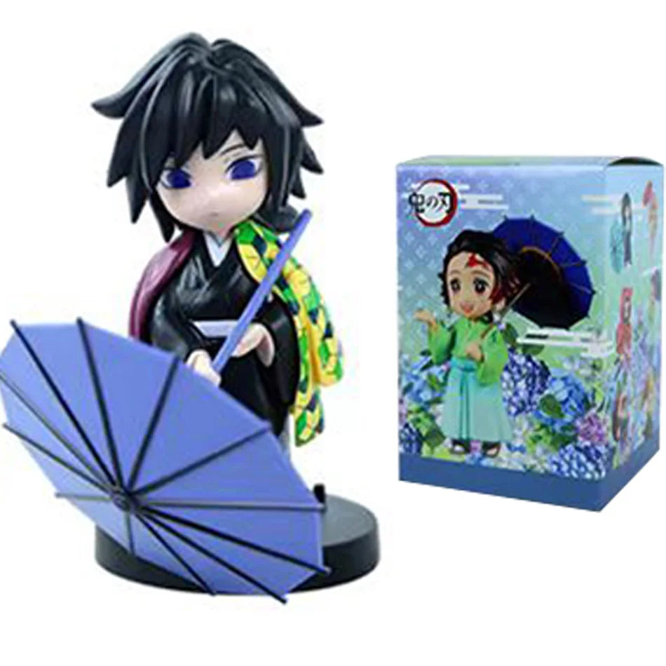Demon Slayer Plum Rain Series Blind Box Nezuko Tanjiro Q Version PVC Figures Mystery Pack Birthday Christmas Gift