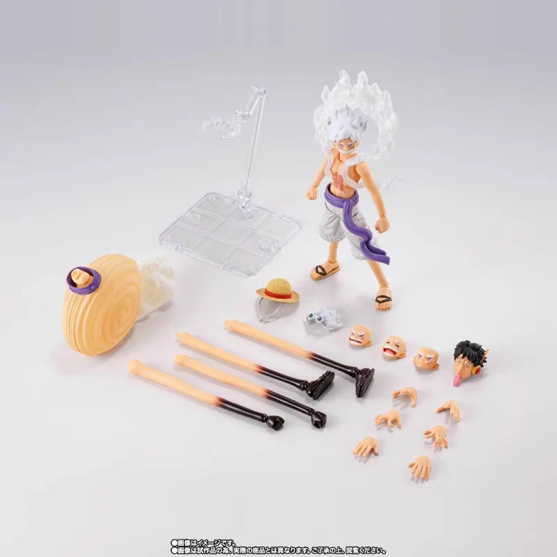 Bandai Original S.H.Figuarts One Piece [Monkey D Luffy -Gear5 Future Island Egghead] Poseable Anime Action Figure Model Toy Gift